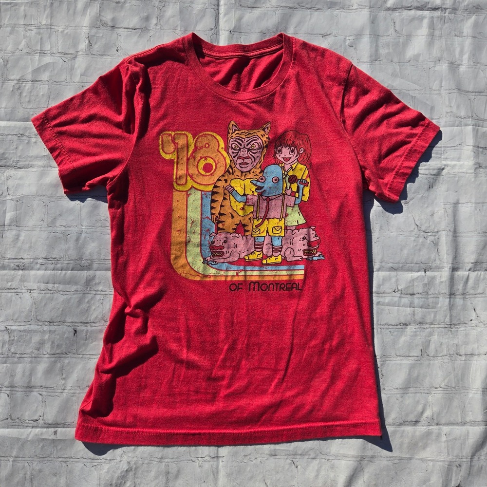 Of Montreal Band Tour Tee Red Graphic T-Shirt Indie Rock Concert Merch 2018